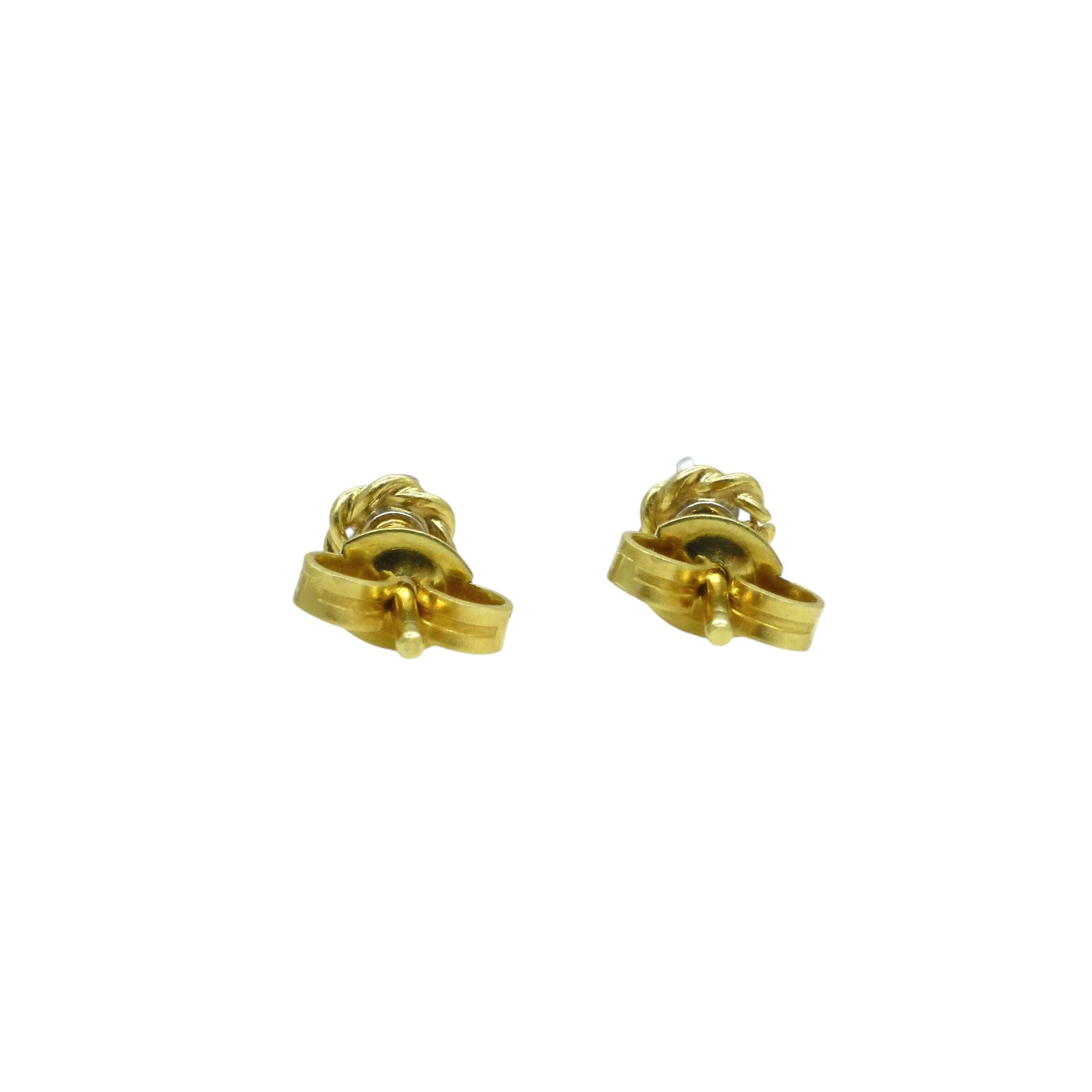 Vintage 18ct gold natural diamond solitaire stud earrings