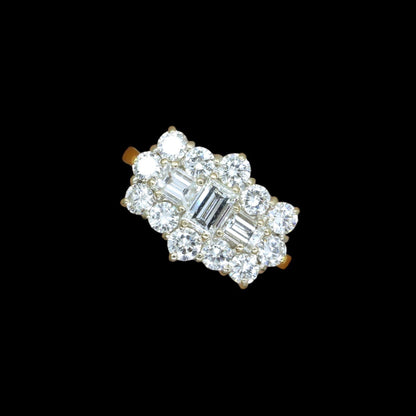 Vintage 18ct natural diamond statement cluster ring 1.75ct ~ Independent Valuation