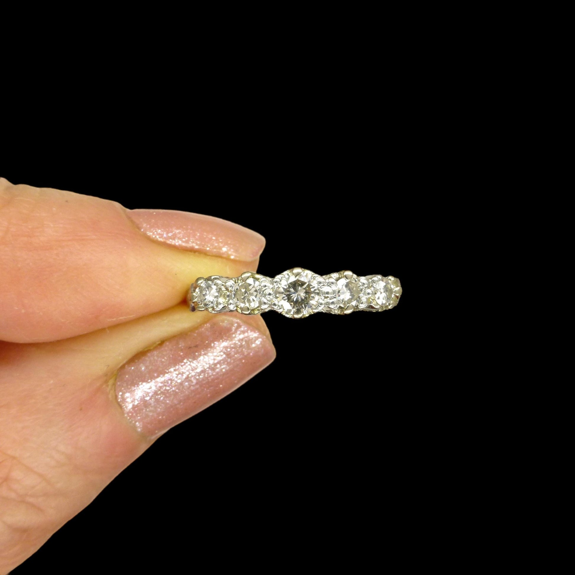 Vintage 18ct natural diamond five stone ring ~ Anniversary stacking ring