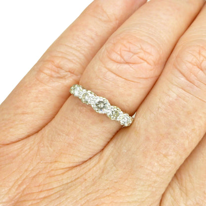 Vintage 18ct natural diamond five stone ring ~ Anniversary stacking ring