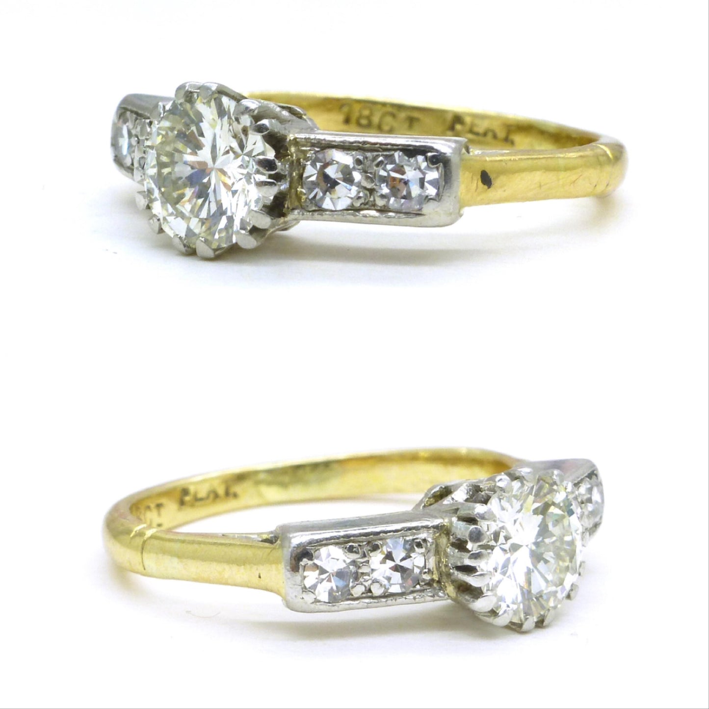 Vintage 18ct & Platinum natural VS diamond solitaire engagement ring 0.60ct - Independent valuation