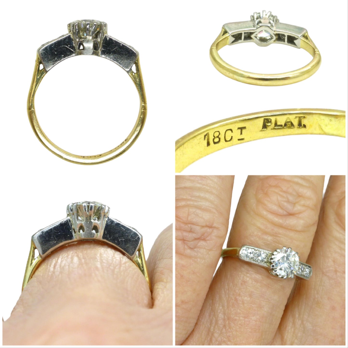 Vintage 18ct & Platinum natural VS diamond solitaire engagement ring 0.60ct - Independent valuation