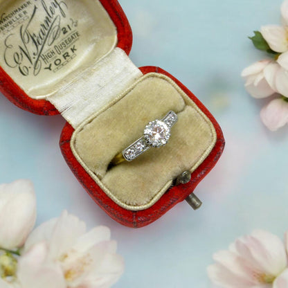 Vintage 18ct & Platinum natural VS diamond solitaire engagement ring 0.60ct - Independent valuation