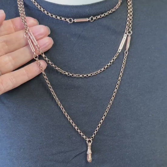 Vintage Guard Chain 9ct Rose Gold – Length 30 inches – S6998