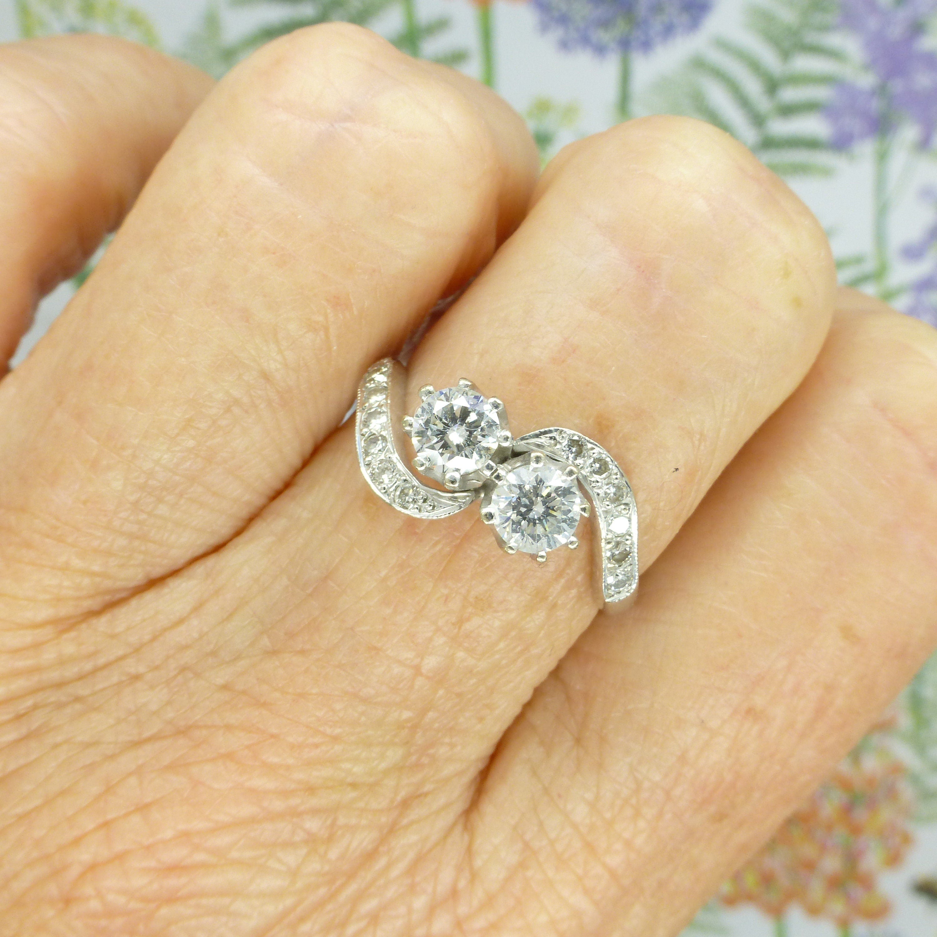 Two diamond sale twist engagement rings