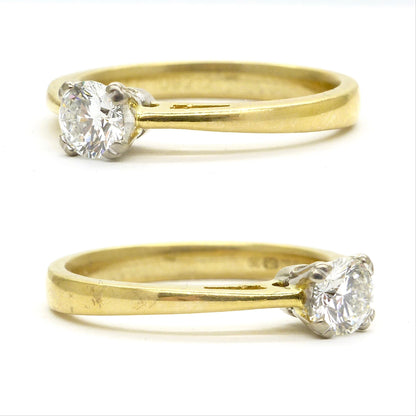 Vintage 18ct LEO diamond solitaire engagement ring ~ IGI cert G SI2 ~ 0.34ct