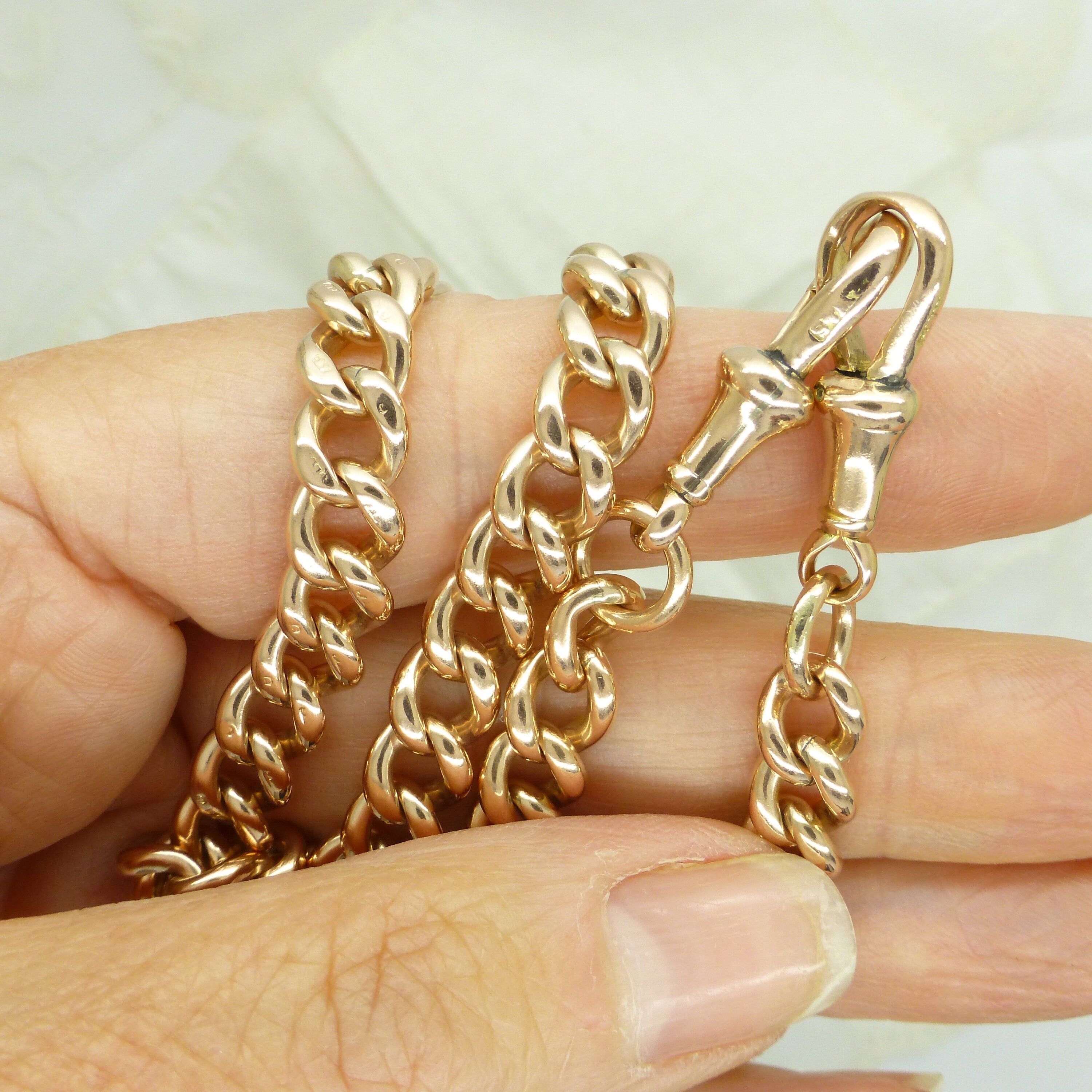 9ct rose gold shop double albert chain