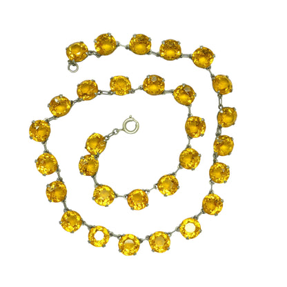 Antique Edwardian crystal glass paste open back rivière necklace c1910's ~ 1920's