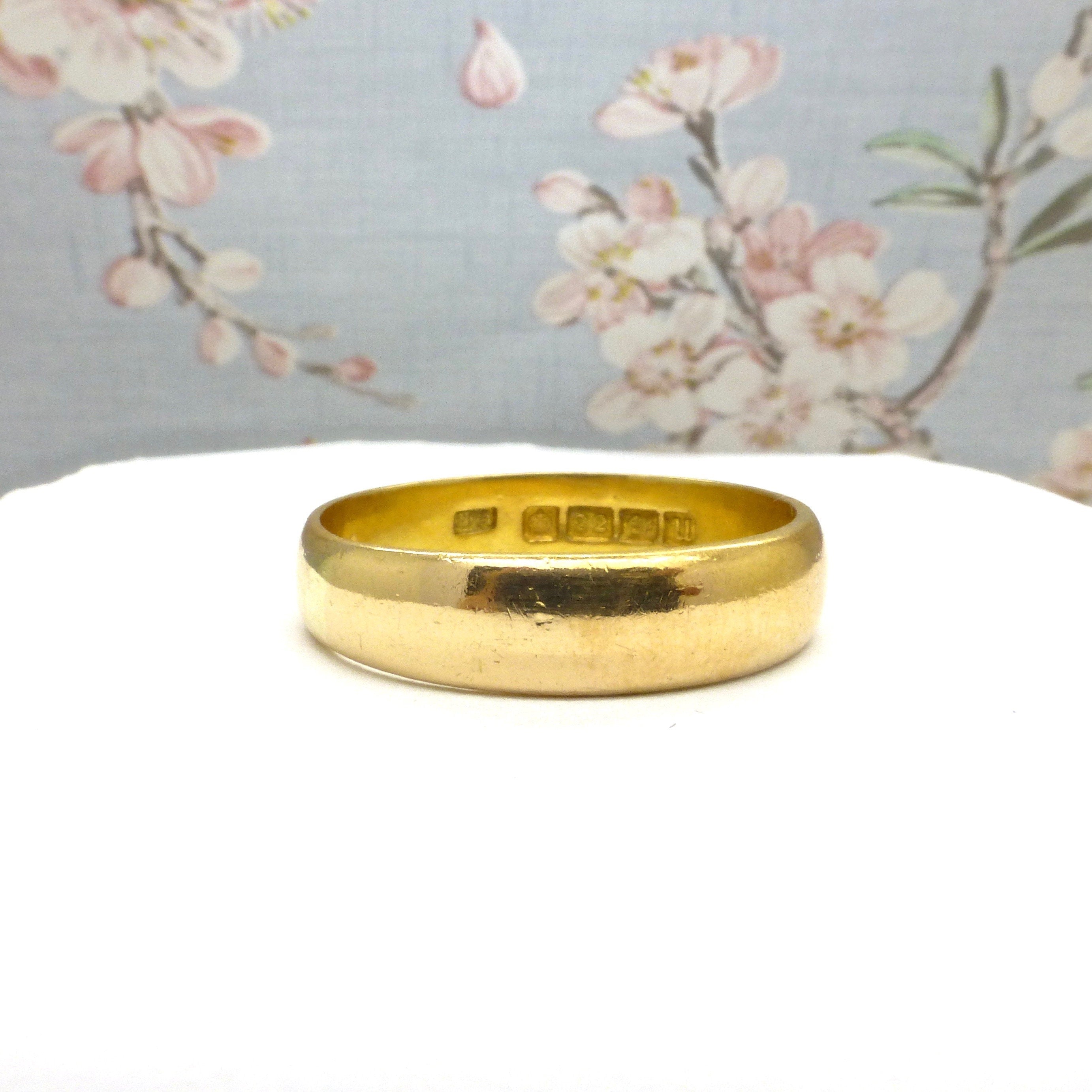 Mens vintage gold wedding on sale band